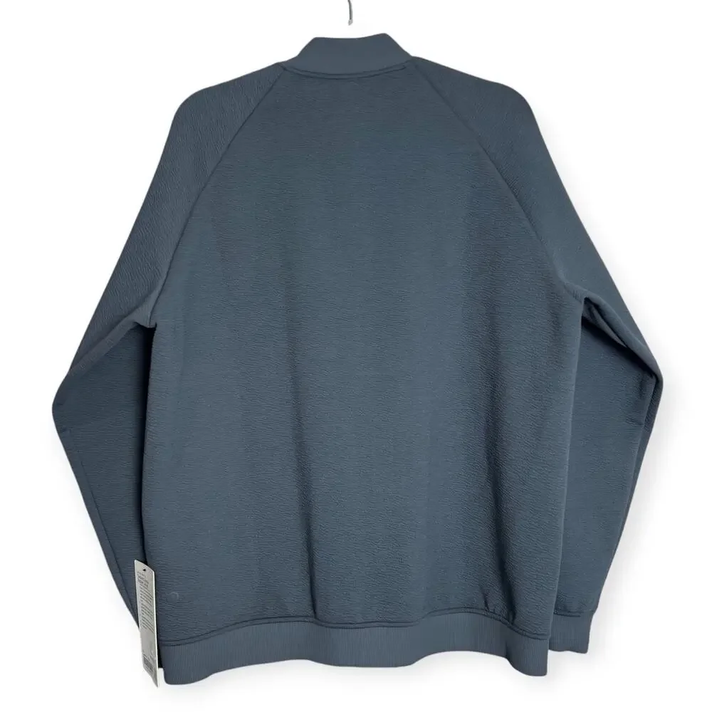 Lululemon Textured Spacer Bomber Jacket Gray Mens Size L Technical Pocket NWT